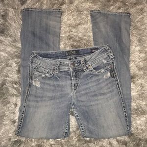 Silver Jeans Co. distressed bootcut jeans